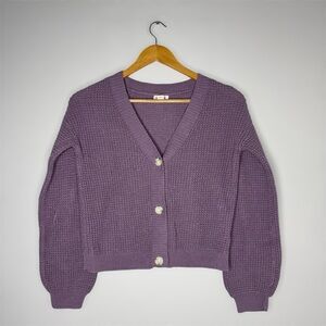 Kids Purple Cardigan Sweater Button Front Cat & Jack